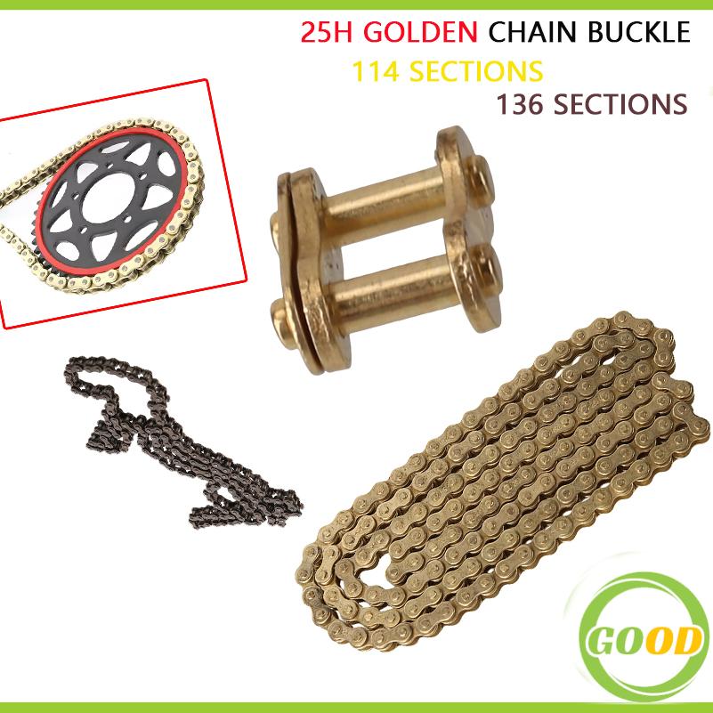 Bike Chain - 25H 114 Goldkette, 25H 136 Schwarzkette,
